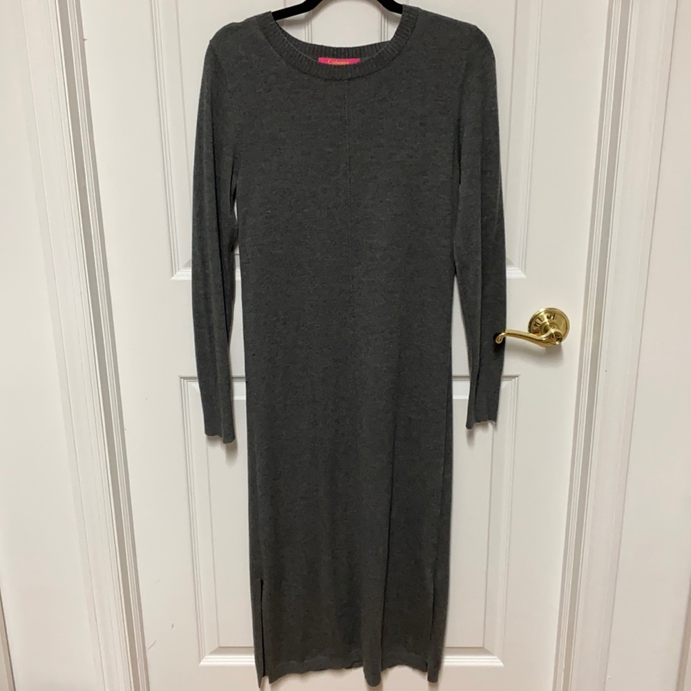 Catherine Maladrino Gray Sweater Dress